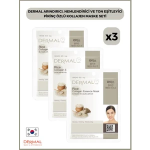Arındırıcı, Nemlendirici ve Ton Eşitleyici Pirinç Özlü Kollajen Maske 23 gr 3 Adet