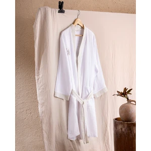 Madame Coco Cherina %100 Pamuk Kadın Müslin Bornoz - Beyaz/bej