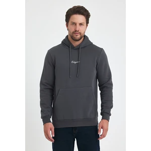 3 İp Şardonlu Kapuşonlu Baskılı Cepli Sweatshirt 5281