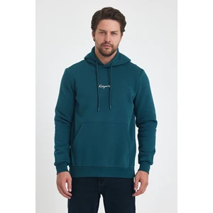 3 İp Şardonlu Kapuşonlu Baskılı Cepli Sweatshirt 5281