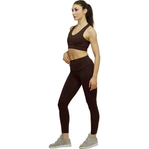 Kahverengi Tayt Spor Sütyeni Takım