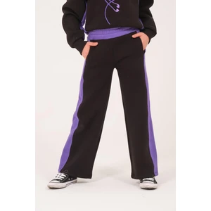 Genç Kız Çocuk Garnili Eşofman Altı - Siyah