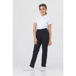 Miniğimin Cicileri Beli Lastikli Cepli Canvas Okul Unisex Düz Paça Çocuk Pantolon - Lacivert