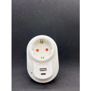 Akım Korumalı Tekli Fiş Priz U+C-Type