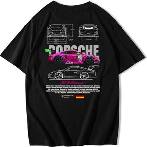 BRZ Collection Unisex Oversize Porsche Rs Raw Pink T-Shirt