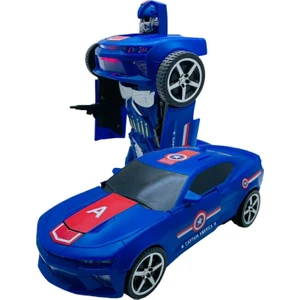 Trust Store Avengers Sesli Işıklı Robota Dönüşen Araba Kaptan Amerika Robot Olan Transform Dans Eden Araç