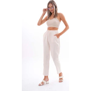 Kadın Boru Paça Müslin Pantolon 240630 -