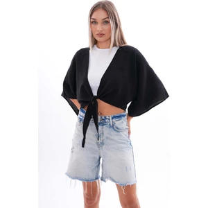 Kadın Önden Bağlamalı Müslin Bolero 240632 -