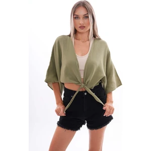 Kadın Önden Bağlamalı Müslin Bolero 240632 -