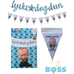 Ngüzel Party Patron Bebek Iyi Ki Doğdun Kaligrafi Banner ve Iyi Ki Doğdun Üçgen Flama