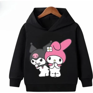 Punıx Kids Çılgın Kuromiler Baskılı Kapüşonlu Özel Üretim Şardonlu Kız Çocuk Sweatshirt