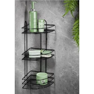Royaleks Group Köşelik Banyo 3 Raflı Siyah Metal ROYALEKS-56574