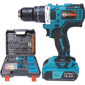 Yeni Xr Çift Batarya 58VF 12AH Şarjlı Matkap Seti (Mavi)  EEA325