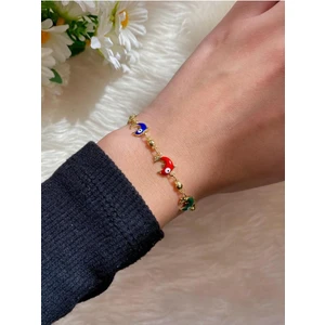 Nazar/nazarlık Cam Boncuk Altın Kaplama Bileklik