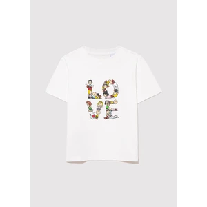 Snoopy Baskılı Beyaz T-Shirt 7610243-70057