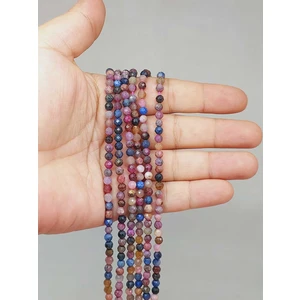 Yaşam Tohumu Çeyrek Dizi (9cm Uzunluğundadır!) Yakut & Safir Taşı Çeyrek Dizi 4mm (51220)