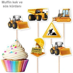 Parti Dükkanım Inşaat Temalı Şekilli Kürdan (10 Adet)