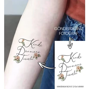 Bk Gift Kendin Tasarla Geçici DÖVME(21X15CM), Tattoo, Arkadaşa Hediye, Sevgiliye Hediye