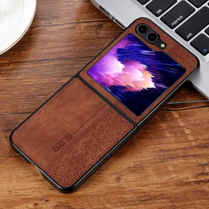 Samsung Galaxy Z Flip 6 Retro Kabartmalı Desen Pu Cep Telefonu Kılıfı (Yurt Dışından)