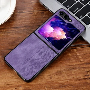 Samsung Galaxy Z Flip 6 Retro Kabartmalı Desen Pu Cep Telefonu Kılıfı (Yurt Dışından)