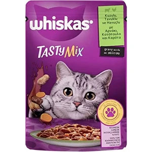 Pouch Tastymix Sos Içinde Kuzulu Tavuklu ve Havuçlu Yetişkin Kedi Konservesi 12 Adet 85 gr