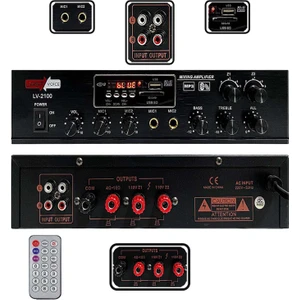 Lv-2100 Hat Trafolu 2 Bölgeli Stereo Anfi 2x100W Usb-Bt