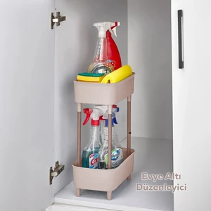 1130 Iki Katlı Raf - Çok Amaçlı Mutfak Banyo Düzenleyici Evye Altı Organizer