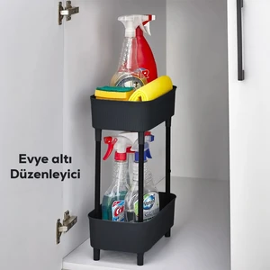 1130 Iki Katlı Raf - Çok Amaçlı Mutfak Banyo Düzenleyici Evye Altı Organizer