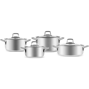 Pekin Powersteel 316+ 8 Parça Indüksiyon Tabanlı Çelik Tencere Seti