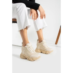 Içten Yüksek Topuklu Kadın Spor Ayakkabıı Yükseklik [10] cm