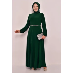 Ayşe Melek Tasarım Kemeri Taşlı Elbise 2582
