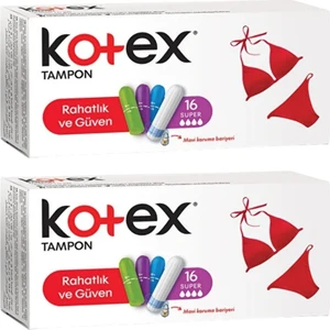 16'lı Süper Tampon 2 Paket Nefes Alabilen Yüzey ile Gün Boyu Konfor Sunar