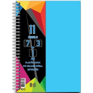 7+3+1 Ayraçlı Defter 11 Konulu 225 Yaprak 1 Adet 7 Kareli 3 Çizgili 1 Çizgisiz Spralli Plastik Kapak Seperatörlü