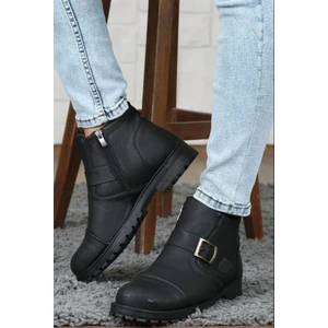 Su&soğuk Geçirmez Kürklü Erkek Kışlık Fermuarlı Bot Kauçuk Taban