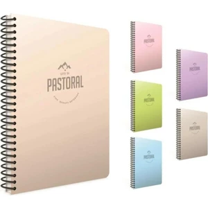 Pastoral Spiralli Plastik Kapak Defter A4 72 Yaprak Çizgisiz 1 Adet