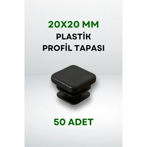 Plastik Profil Tapası 20 x 20 mm (50 Adet) - Siyah