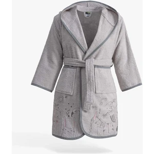 Green Black Animals Çocuk Bornoz Gri