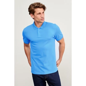 Erkek Kısa Kollu Polo Yaka T-Shirt Mavi