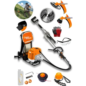 Lieber German Teknoloji Ylx 20HP Benzinli Sırt Tipi Çalı Çim Biçme Tırpan Makinesi Zeytin Silkme Canavar Misine