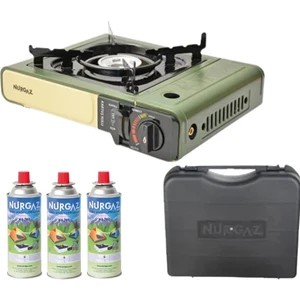 Portatif Kamp Ocağı + Orjinal Taşıma Çantası + 3 Gaz Kartuşu