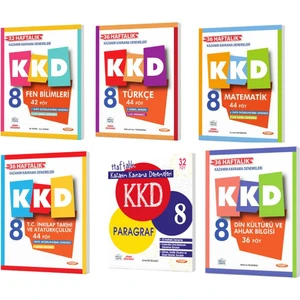 Kurmay Yayınları 8. Sınıf KKD Matematik 44 Föy Deneme - Din Kültürü ve Ahlak Bilgisi 33 Föy Deneme - Paragraf 32 Föy Deneme 6'lı Set