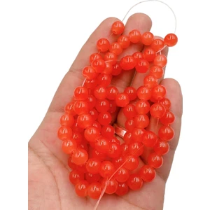 Ebruli Boncuk 8 mm Cam Boncuk Tesbih Aksesuar Boncuk Bead (2 Dizi)