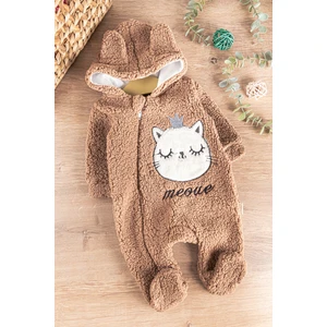 Kedi Figürlü Peluş Welsoft Kız/erkek Bebek Tulum