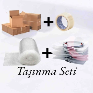 Taşınma Seti 10 Adet 40X30X30 Çift Oluklu Dopel Koli+ Kolibandı+10 Metre Patpat+ 50X10 Metre Tabak Arası Şilte
