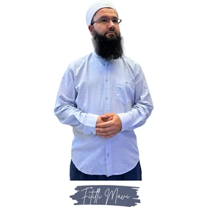 Umre Market Tam Düğme Keten Saffan Gömlek