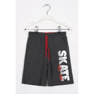 Skate Baskılı Antrasit Renk Erkek Cocuk Kaprı