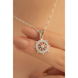 Osmanlı Gümüş Gemi Dümeni Gümüş Bayan Kolye