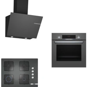Gri 3 Lü Ankastre  Set 251 ( HBF514BH1T - POP7C9O12O - DWK66PJ70T ) 67 cm Ocak