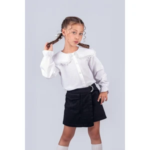 Trend Baby Kids Kız Çocuk Okul Gömleği Dantelli Yaka 2-5 Yaş