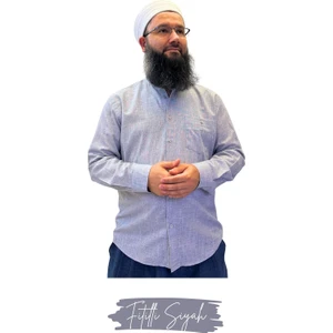 Umre Market Tam Düğme Keten Saffan Gömlek